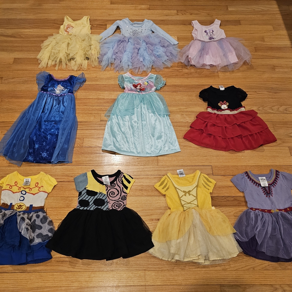 Disney Kids Dress Collection - Blue, Yellow, Red, Purple